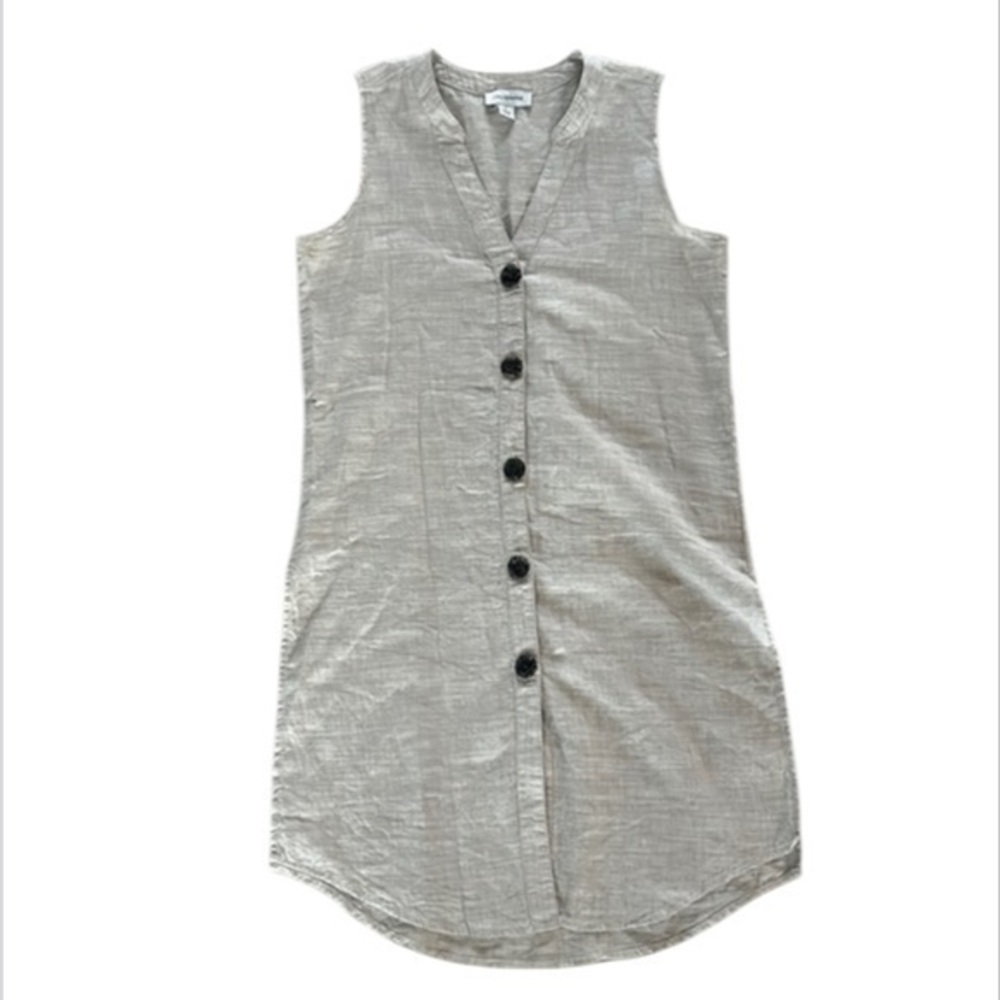 Calligraphie size small linen cotton blend shirt dress